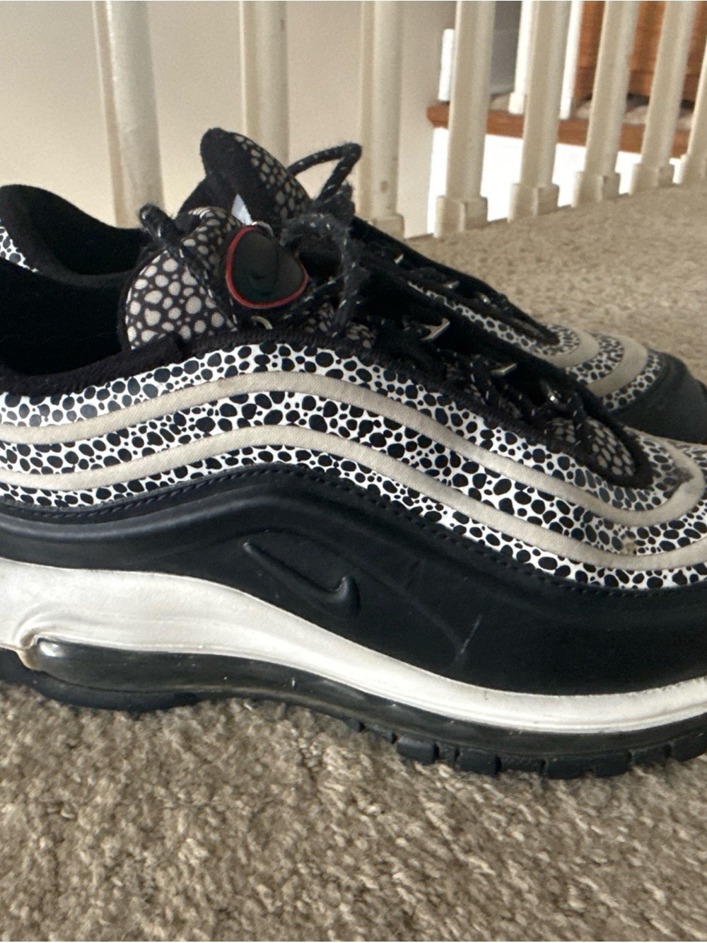 Nike Black & White Pebble Print Air Max Sneakers